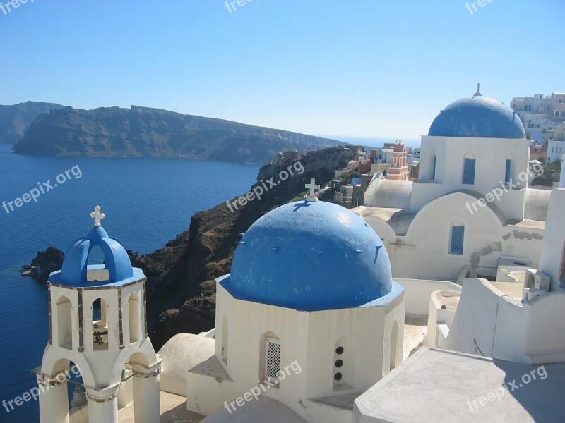 Santorini Mediterranean Blue Greek Island