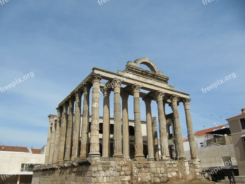 Temple Merida Roman Empire Free Photos