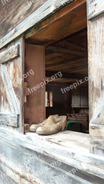 Shoes Window Rustic Vintage Architecture