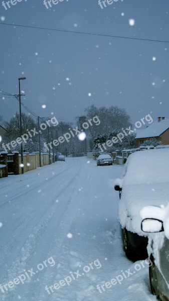 Winter Snow Flakes Urban Landscape Street