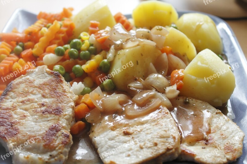 Meat Potatoes Vegetables Carrots Peas