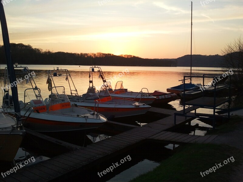 Sun Lake Sunset Water Sky