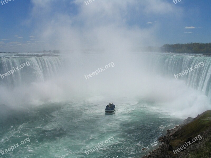 Niagara Falls Mist Waterfall Boat Landmark