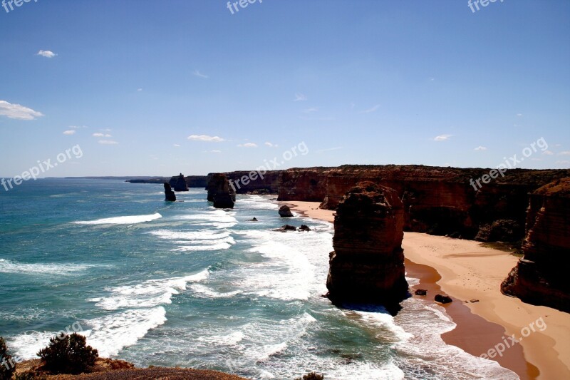 Twelve Apostles Coast Sea Australia Water