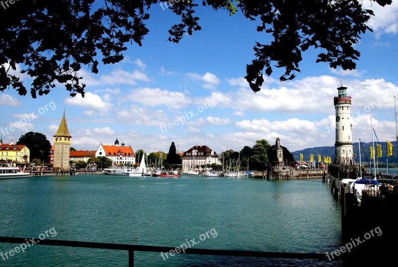 Lindau Port Lake Constance Lighthouse Lake