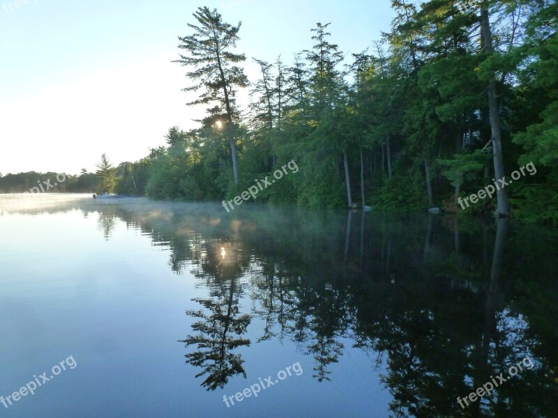 Lake Shore Reflection White Pine Morning