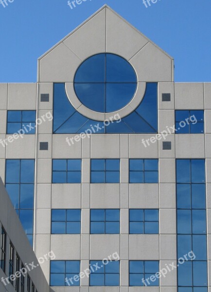 Glass Facade Architecture Window Geometric Office Building