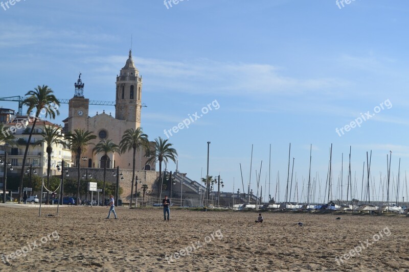 Barcelona Sitges Beach Church Spain