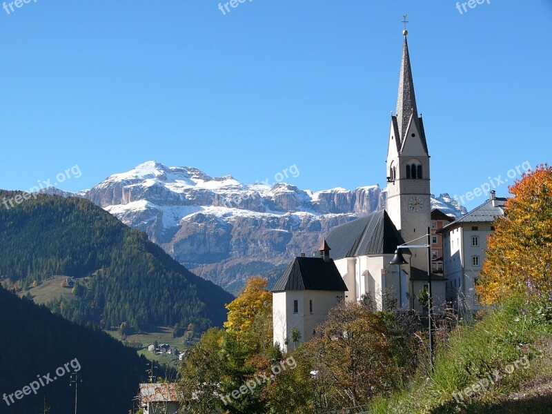 South Tyrol Dolomites Church Steeple Free Photos