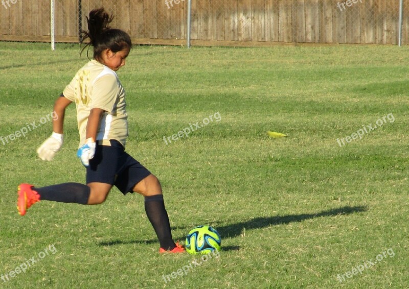 Girl Soccer Kick Ball Youth