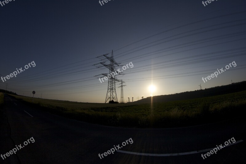 Power Poles Power Lines Energy Nature Voltage