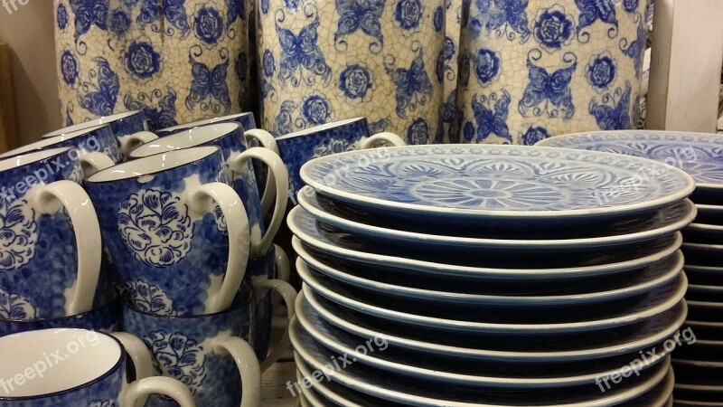 Kitchenware And Tableware Blue Shop Live Interior