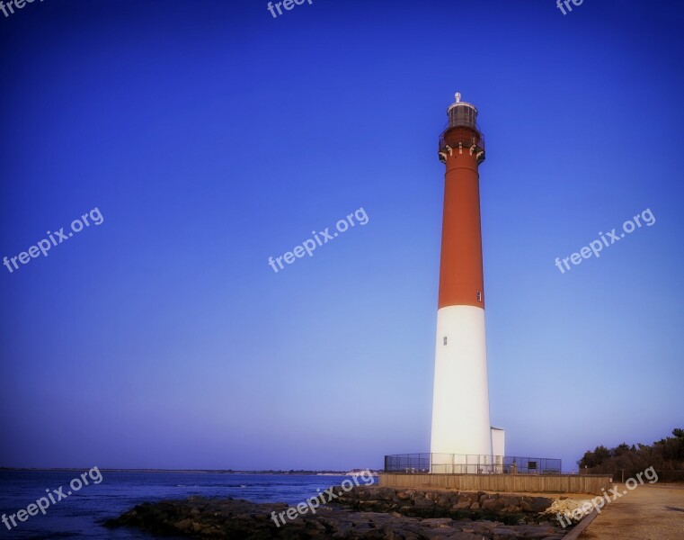 Barnegat Light Lighthouse Sea Ocean Bay