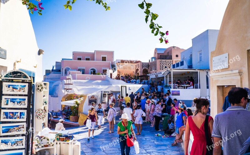 Touristic Oia Santorini Greece Stores