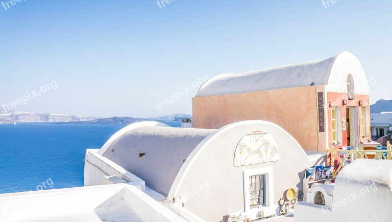 Oia Santorini Greece Architecture Sea