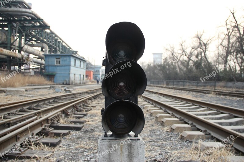 Railway The Red Light Street Lamp Free Photos