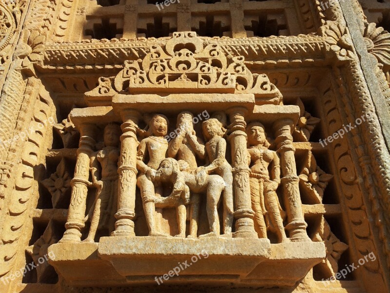 India Temple Erotic Stone Temple Figures