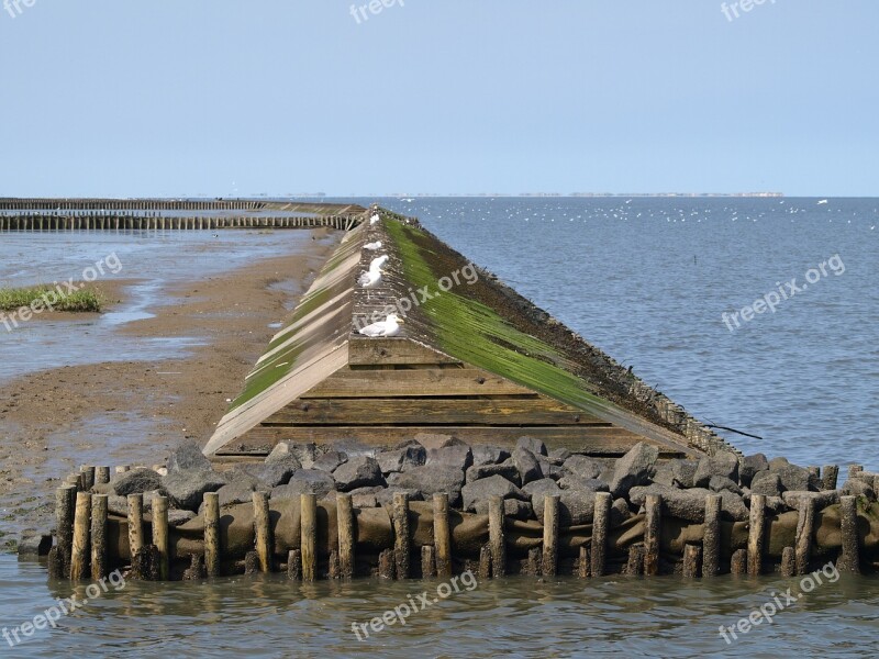 Surf Wall North Sea Wadden Sea Watts Intertidal Zone