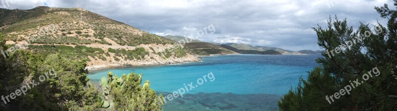 Bay Sardinia Cala Regina Panorama Turquoise