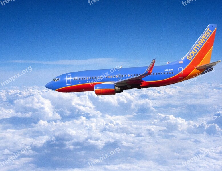 Jet Plane Cloud Blue Airplane