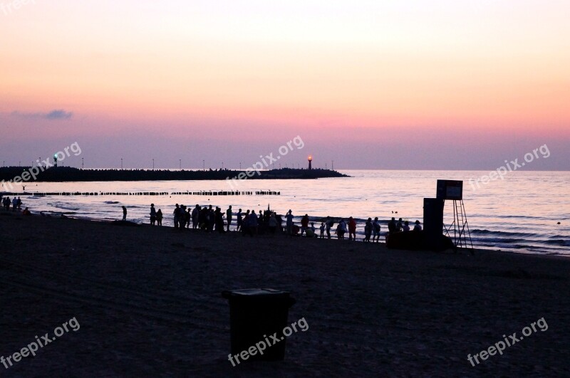 Beach Human Abendstimmung Mole Port