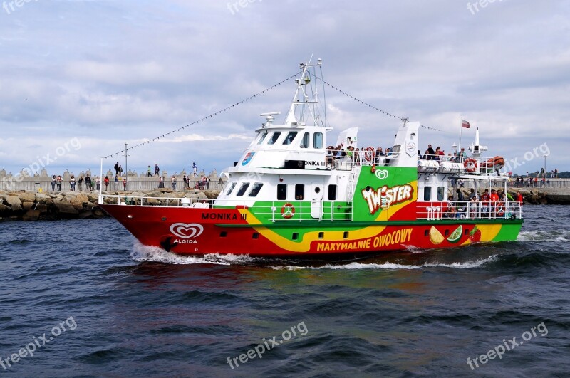 Ship Boat Exit Port Baltic Sea