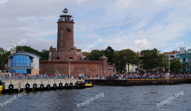 Lighthouse Port Kolobrzeg Poland Baltic Sea