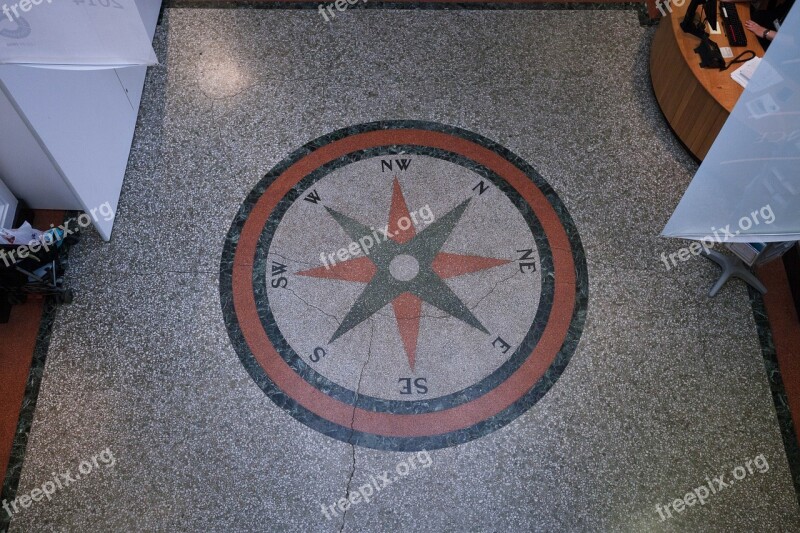 Compass Points Of The Compass Estrazzo Floor Direction