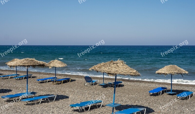 Kamari Beach Santorini Greece Sea