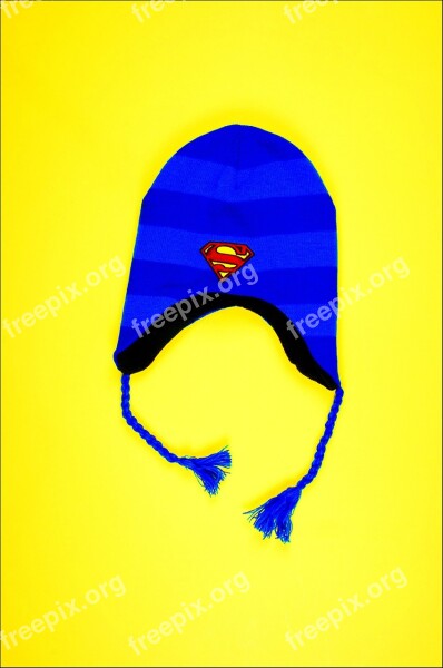 Hat Blue Yellow Superman Young