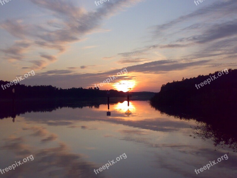 Nature Lake Abendstimmung Sunset Free Photos