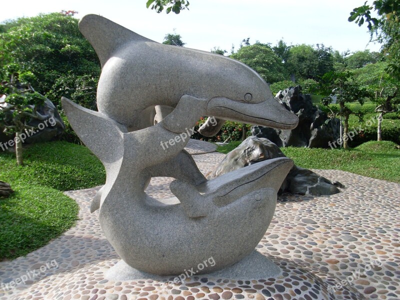 Background Sculpture Dolphin Free Photos