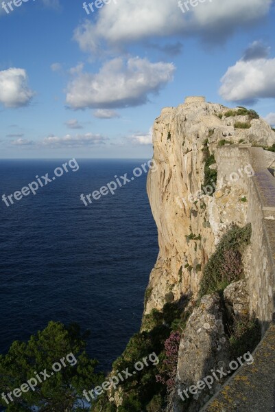 Rock Cliff Mallorca Coast Sea