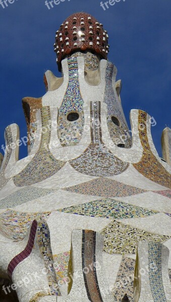 Barcelona Mosaic Effect Gaudi Garden Gaudí