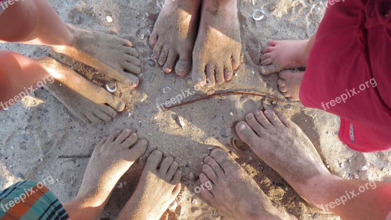 Barefoot Feet Beach Sand Sand Beach