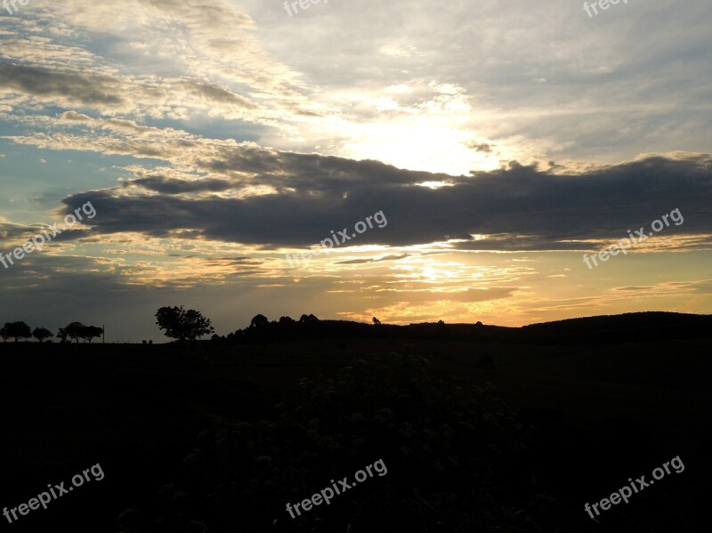 Landscape Eventide Sunset Afternoon Sol