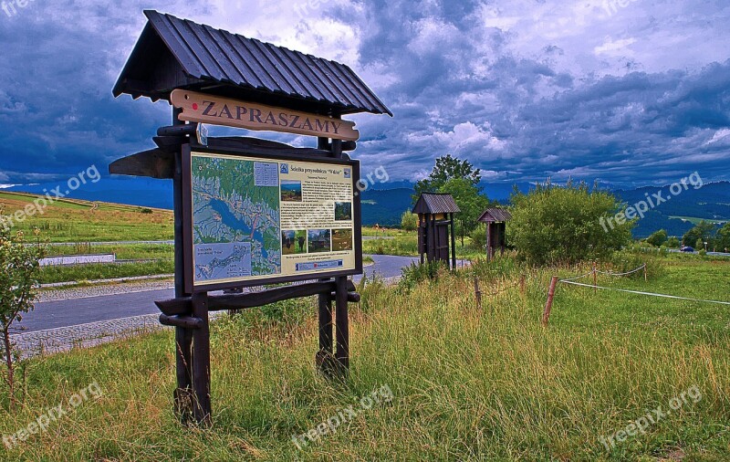 Information Board Storm Clouds Clouds Tatry Podhale