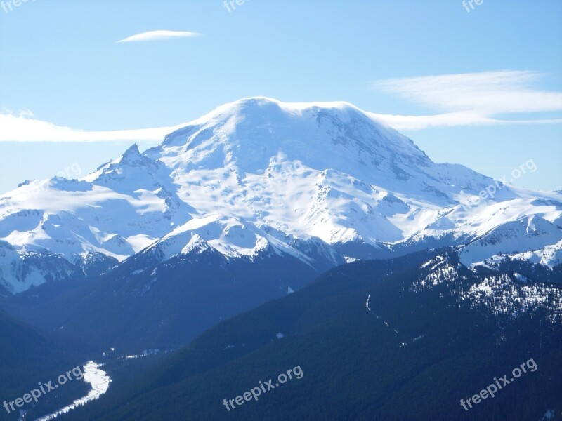 Mountain Usa Washington Nature Landscape