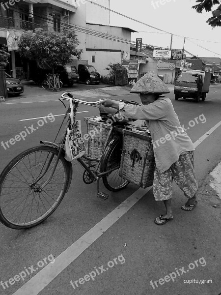 Women Bycicle Road Old Elderly