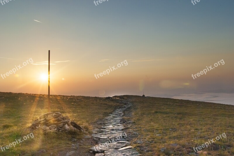 Mountains Babia Top East Sunset Sun