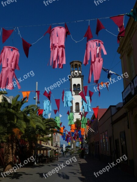 Road Alley Decorated Santa Cruz Tenerife