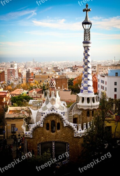 Parc Güell Gaudi Spain Barcelona Architecture