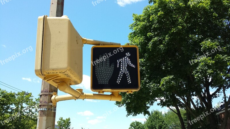 Walk Signal Sign Road Light