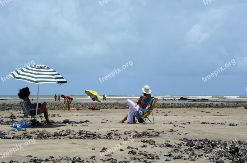 Beach Sand Mar Horizon Ocean