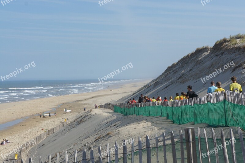 Beach Dune Blue Sky People Free Photos