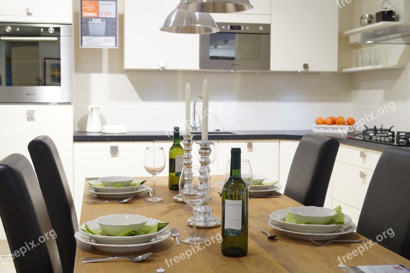 Dinner Table Wine Set Table Free Photos