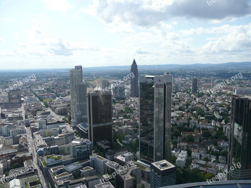 Frankfurt City Skyscraper Financial District Economy