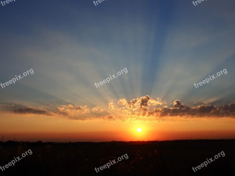 Sunset Evening Sky The Sun Landscape