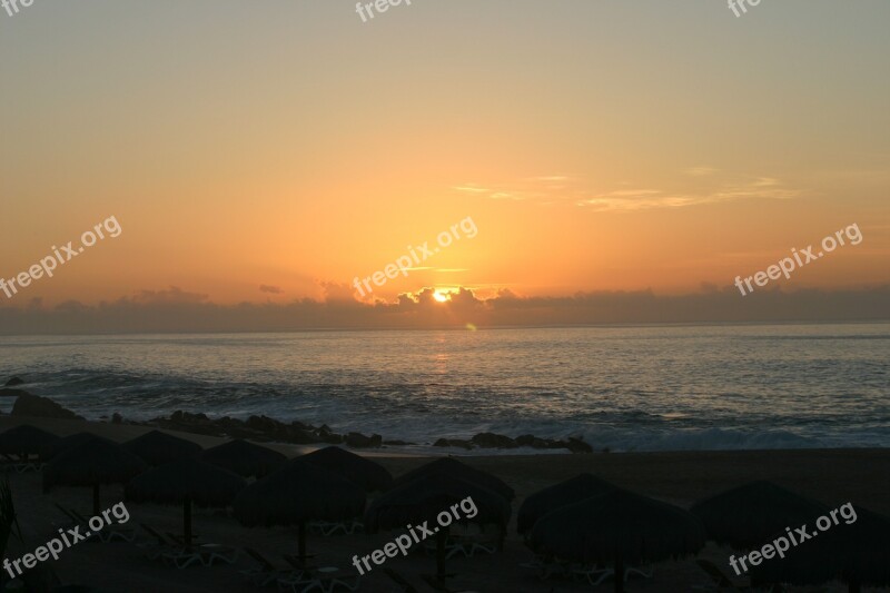 Sunrise Cabo Beach Ocean Sea