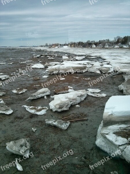 Melting Of Snow Ice St Lawrence River Free Photos